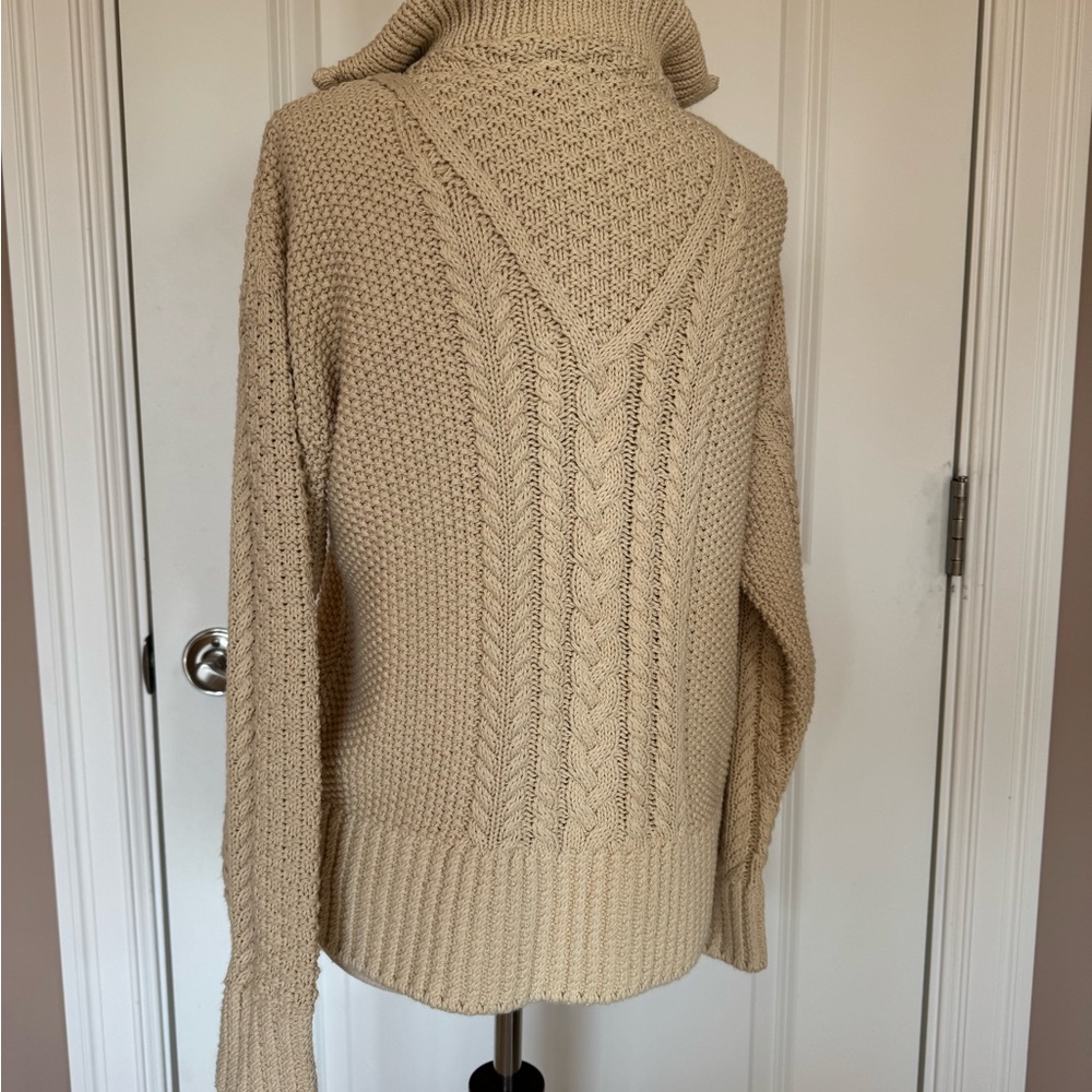 NWOT L.L. Bean Cream Turtleneck Sweater - Picture 3 of 8